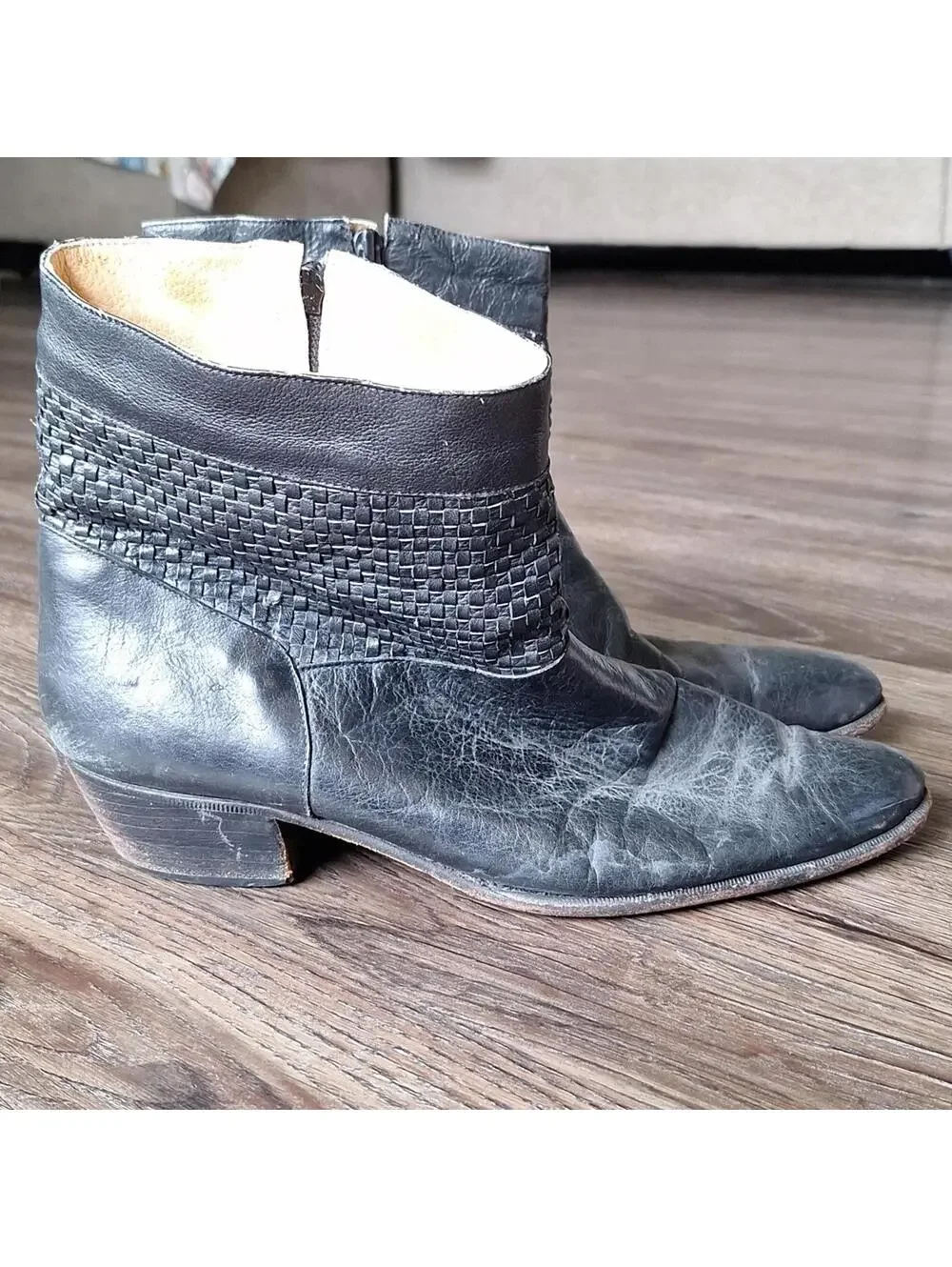 Vintage Hipoppotamus Black Leather Boot Size 10.5